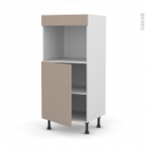 Colonne De Cuisine N21 Four Encastrable Niche 45 Ginko Taupe 1 Porte L60 X H125 X P58 Cm
