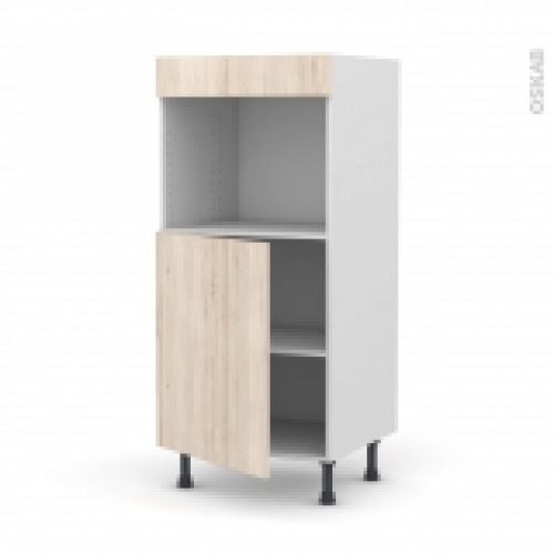 Colonne De Cuisine N21 Four Encastrable Niche 45 Ikoro Chene Clair 1 Porte L60 X H125 X P58 Cm
