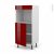 Colonne De Cuisine N21 Four Encastrable Niche 45 Ivia Rouge 1 Porte L60 X H125 X P58 Cm