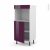 Colonne De Cuisine N21 Four Encastrable Niche 45 Keria Aubergine 1 Porte L60 X H125 X P58 Cm