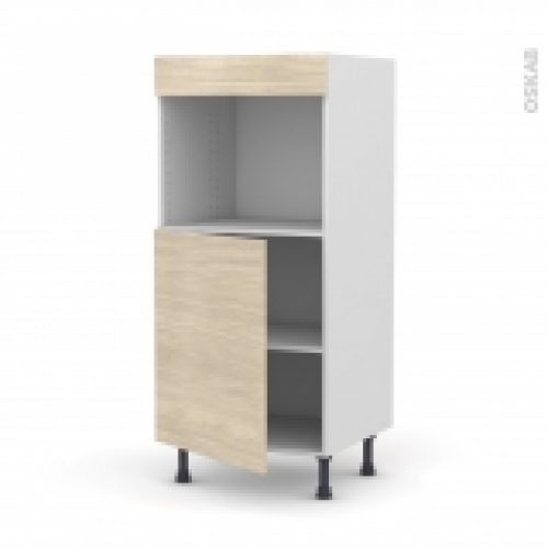 Colonne De Cuisine N21 Four Encastrable Niche 45 Stilo Noyer Blanchi 1 Porte L60 X H125 X P58 Cm