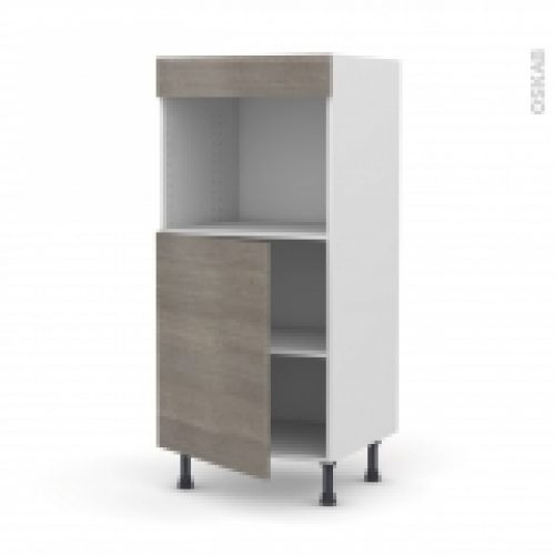 Colonne De Cuisine N21 Four Encastrable Niche 45 Stilo Noyer Naturel 1 Porte L60 X H125 X P58 Cm