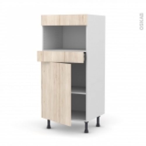 Colonne De Cuisine N21 Mo Encastrable Niche 3638 Ikoro Chene Clair 1 Porte 1 Tiroir L60 X H125 X P58 Cm