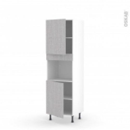 Colonne De Cuisine N2121 Four Encastrable Niche 45 Hoda Beton 2 Portes L60 X H195 X P58 Cm