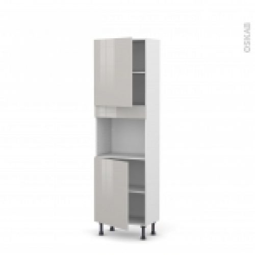 Colonne De Cuisine N2121 Four Encastrable Niche 45 Ivia Gris 2 Portes L60 X H195 X P37 Cm