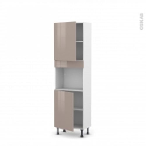 Colonne De Cuisine N2121 Four Encastrable Niche 45 Keria Moka 2 Portes L60 X H195 X P37 Cm