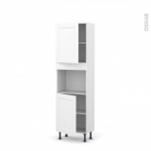 Colonne De Cuisine N2121 Four Encastrable Niche 45 Static Blanc 2 Portes L60 X H195 X P37 Cm