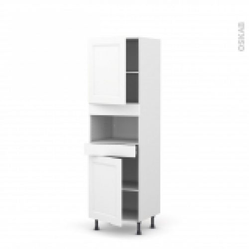 Colonne De Cuisine N2121 Mo Encastrable Niche 3638 Static Blanc 2 Portes 1 Tiroir L60 X H195 X P58 Cm