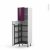 Colonne De Cuisine N2127 Armoire De Rangement Keria Aubergine 8 Paniers Plateaux L60 X H195 X P58 Cm