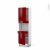 Colonne De Cuisine N2156 Four Encastrable Niche 45 Ivia Rouge 2 Portes 1 Tiroir L60 X H195 X P37 Cm