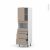 Colonne De Cuisine N2158 Mo Encastrable Niche 3638 Ginko Taupe 1 Porte 4 Tiroirs L60 X H195 X P58 Cm