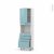 Colonne De Cuisine N2159 Four Encastrable Niche 45 Keria Bleu 1 Porte 4 Tiroirs L60 X H195 X P37 Cm