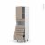 Colonne De Cuisine N2159 Mo Encastrable Niche 3638 Ginko Taupe 1 Porte 5 Tiroirs L60 X H195 X P58 Cm