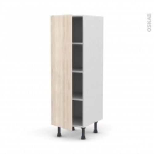Colonne De Cuisine N26 Armoire Etagere Ikoro Chene Clair 1 Porte L40 X H125 X P58 Cm