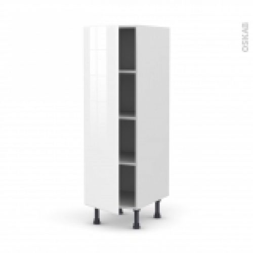 Colonne De Cuisine N26 Armoire Etagere Iris Blanc 1 Porte L40 X H125 X P58 Cm