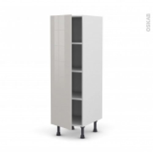 Colonne De Cuisine N26 Armoire Etagere Ivia Gris 1 Porte L40 X H125 X P58 Cm