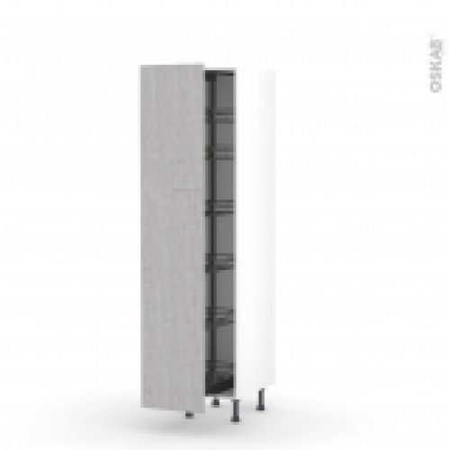 Colonne De Cuisine N2619 Armoire De Rangement Hoda Beton 6 Paniers Plateaux L40 X H195 X P58 Cm