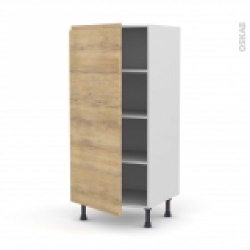 Colonne De Cuisine N27 Armoire Etagere Ipoma Chene Naturel 1 Porte L60 X H125 X P58 Cm