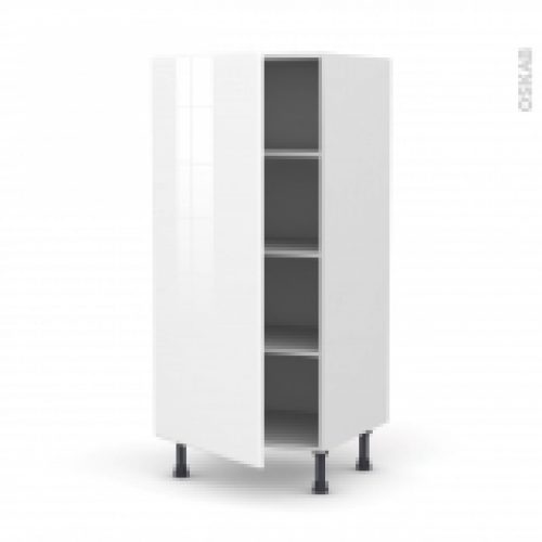 Colonne De Cuisine N27 Armoire Etagere Iris Blanc 1 Porte L60 X H125 X P58 Cm