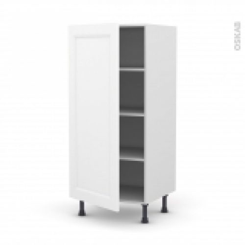 Colonne De Cuisine N27 Armoire Etagere Static Blanc 1 Porte L60 X H125 X P58 Cm