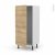 Colonne De Cuisine N27 Armoire Frigo Encastrable Ipoma Chene Naturel 1 Porte L60 X H125 X P58 Cm