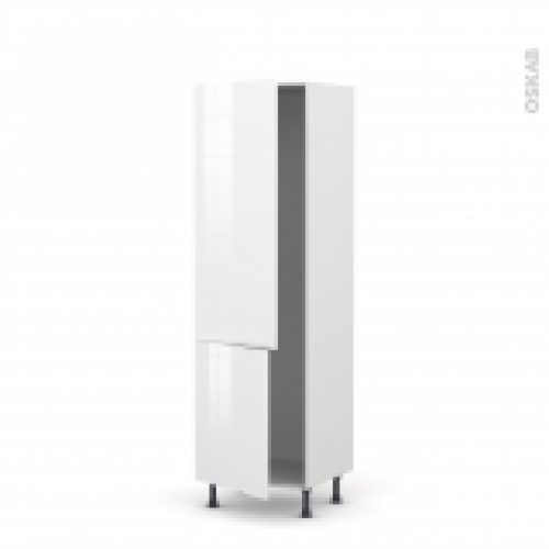 Colonne De Cuisine N2721 Armoire Frigo Encastrable Bora Blanc 2 Portes L60 X H195 X P58 Cm