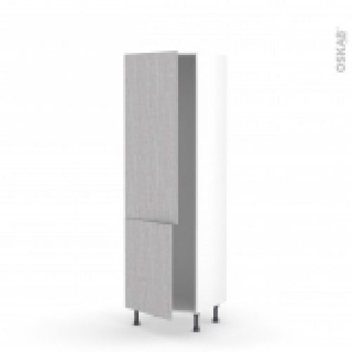 Colonne De Cuisine N2721 Armoire Frigo Encastrable Hoda Beton 2 Portes L60 X H195 X P58 Cm