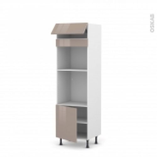 Colonne De Cuisine N516 Fourmo Encastrable Niche 45 Keria Moka 1 Abattant 1 Porte L60 X H195 X P58 Cm