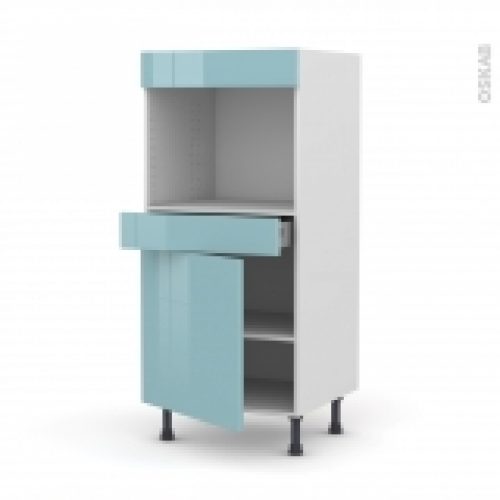 Colonne De Cuisine N56 Four Encastrable Niche 45 Keria Bleu 1 Porte 1 Tiroir L60 X H125 X P58 Cm