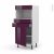 Colonne De Cuisine N56 Mo Encastrable Niche 3638 Keria Aubergine 1 Porte 2 Tiroirs L60 X H125 X P58 Cm