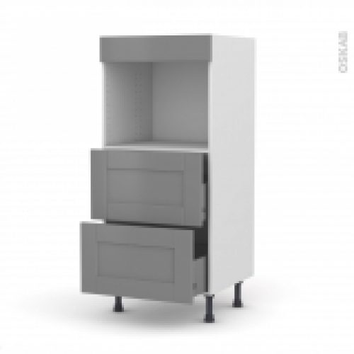 Colonne De Cuisine N57 Four Encastrable Niche 45 Filipen Gris 2 Casseroliers L60 X H125 X P58 Cm