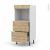 Colonne De Cuisine N57 Four Encastrable Niche 45 Hosta Chene Naturel 2 Casseroliers L60 X H125 X P58 Cm