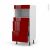 Colonne De Cuisine N57 Mo Encastrable Niche 3638 Ivia Rouge 3 Tiroirs L60 X H125 X P58 Cm