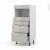 Colonne De Cuisine N58 Mo Encastrable Niche 3638 Ivia Gris 4 Tiroirs L60 X H125 X P58 Cm