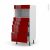 Colonne De Cuisine N58 Mo Encastrable Niche 3638 Ivia Rouge 4 Tiroirs L60 X H125 X P58 Cm