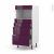 Colonne De Cuisine N58 Mo Encastrable Niche 3638 Keria Aubergine 4 Tiroirs L60 X H125 X P58 Cm