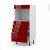 Colonne De Cuisine N59 Four Encastrable Niche 45 Ivia Rouge 4 Tiroirs L60 X H125 X P58 Cm