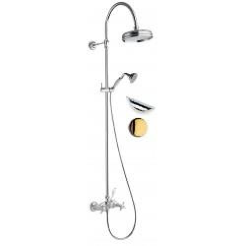 COLONNE DE DOUCHE CHAMBORD RETRO COMPLETE CHROME/OR – CRISTINA ONDYNA CH17339