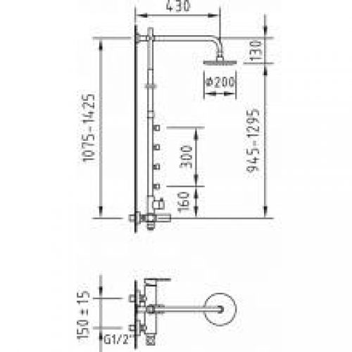 Colonne de douche de 4 jets Mikura avec kit de…