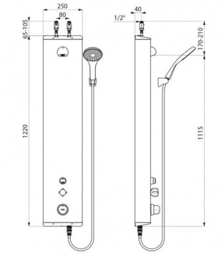 Colonne de Douche Delabie SECURITHERM h: 792324