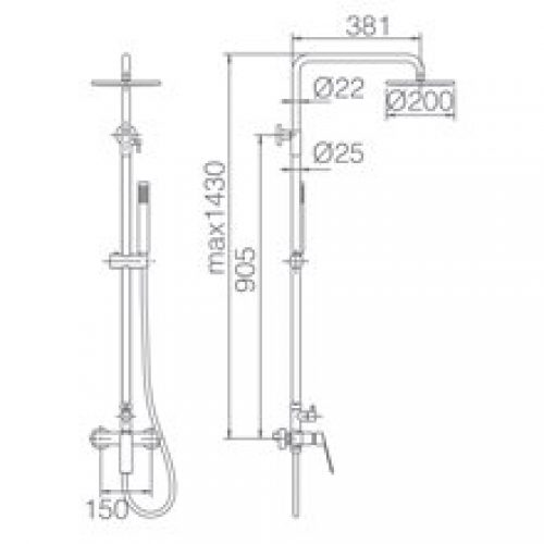 Colonne de douche noire Imex Luxor