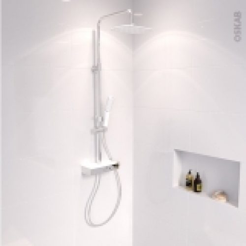 Colonne De Douche Sao Mitigeur Thermostatique Blanche Et Chromee