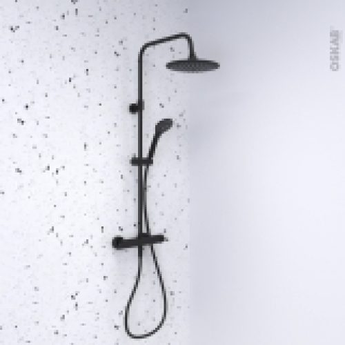 Colonne De Douche Telescopique Medusa Mitigeur Mecanique Noire