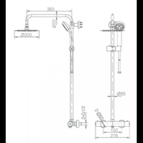 Colonne de douche thermostatique blanc mat Imex…