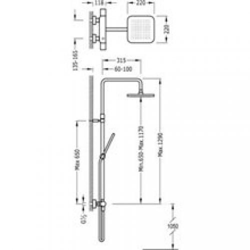 Colonne de douche thermostatique Chr/Vio TRES LOFT
