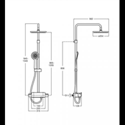 Colonne de douche thermostatique Round Deck Roca