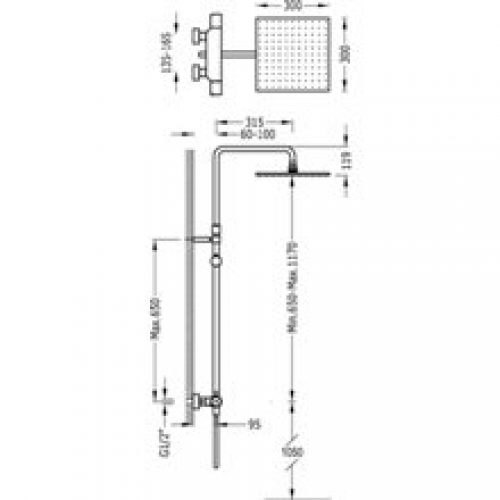 Colonne de douche thermostatique télescopique…