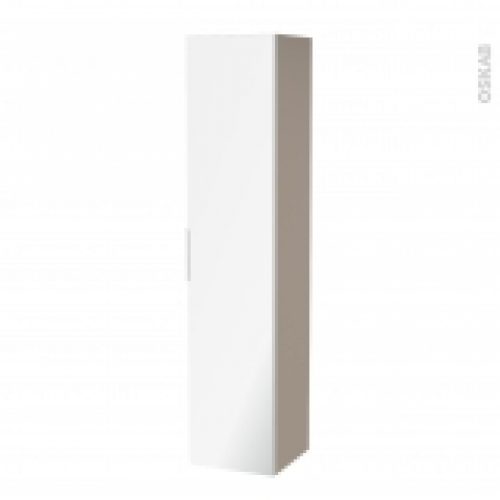 Colonne De Salle De Bains 1 Porte Miroir Ginko Taupe Cotes Decors L40 X H182 X P40 Cm