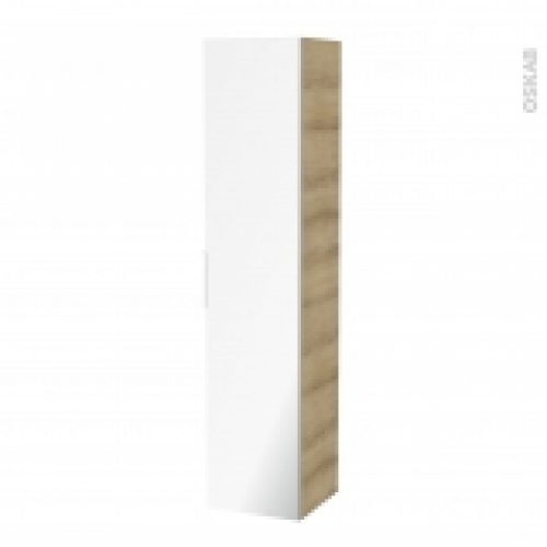 Colonne De Salle De Bains 1 Porte Miroir Ipoma Chene Naturel Cotes Decors L40 X H182 X P40 Cm