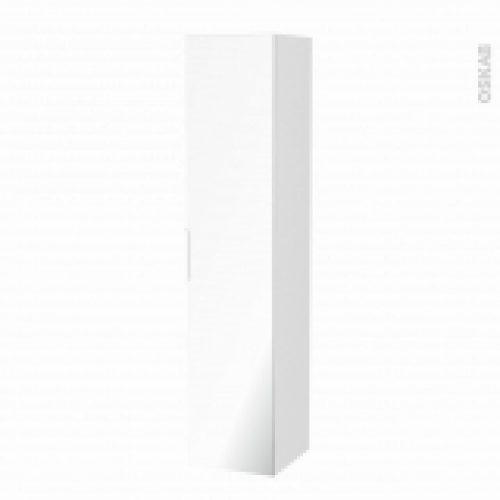 Colonne De Salle De Bains 1 Porte Miroir Static Blanc Cotes Decors L40 X H182 X P40 Cm